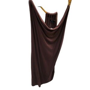 BCBGMaxAzria size  XL  brown cowl neck top gold detailed straps NWOT